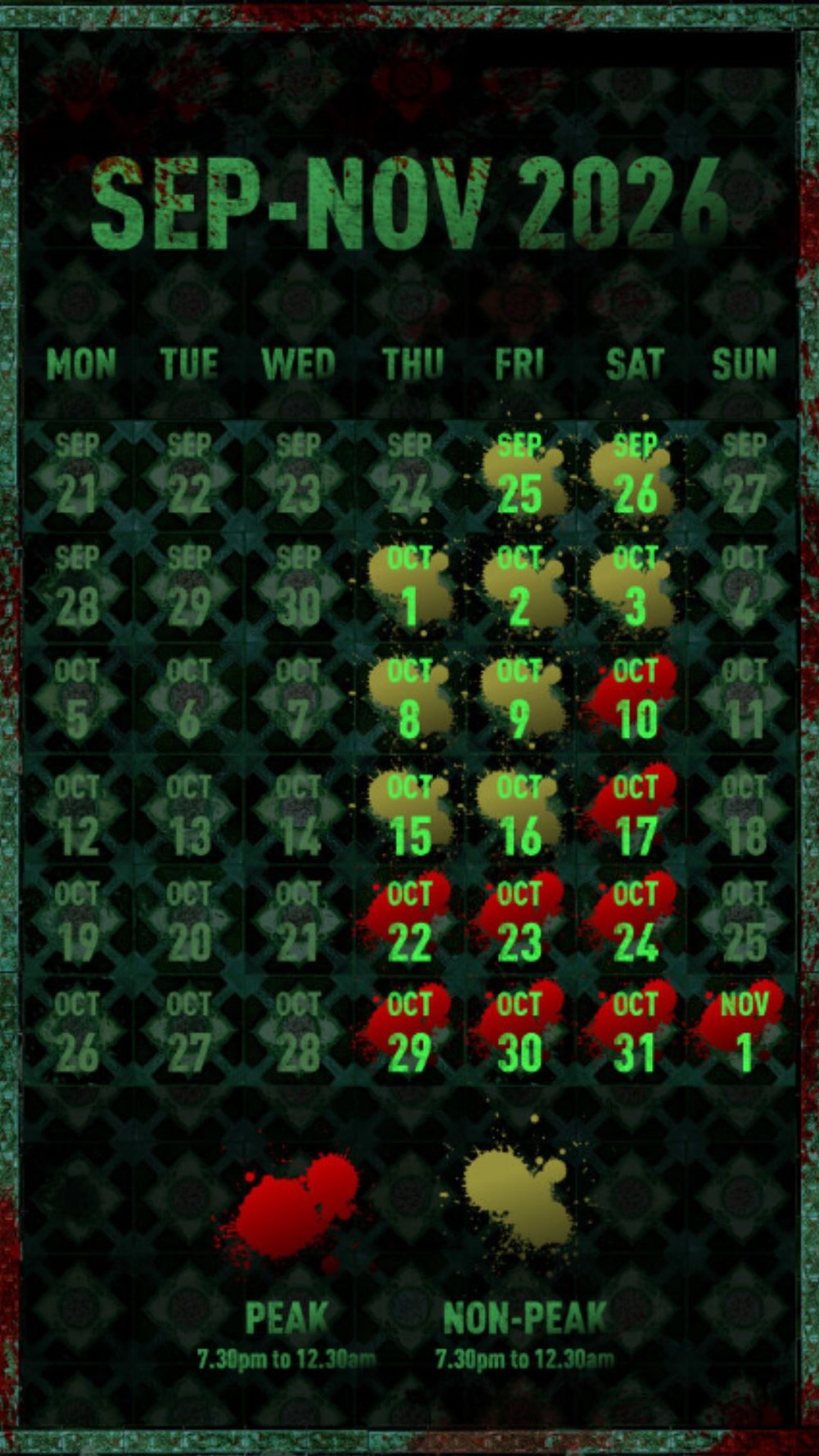 SG - HHN14 calendar