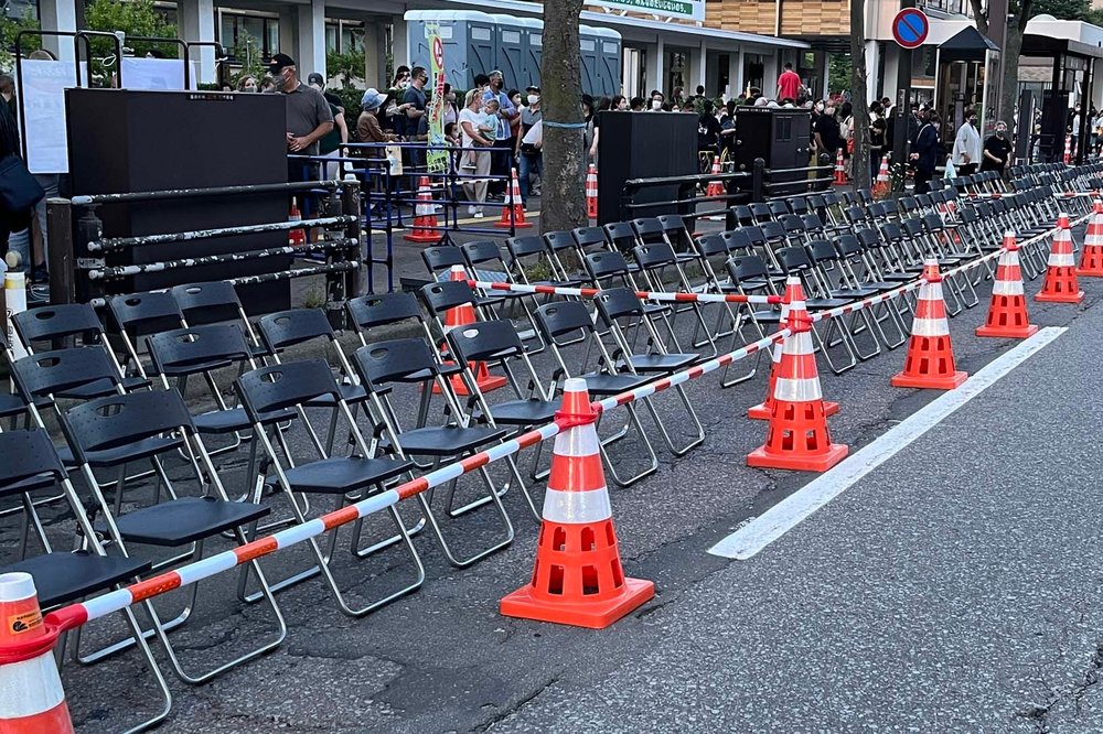Reserved viewing seats at Aomori Nebuta Festival