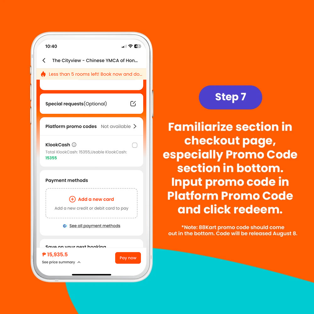 input promo code details on app