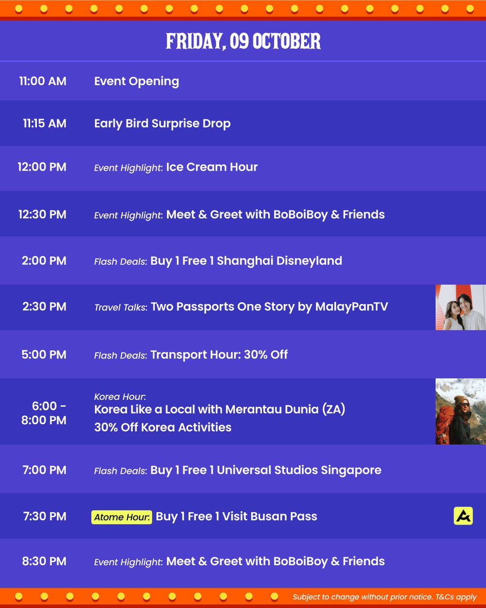 KTF 2026 Day 1 Event Schedule