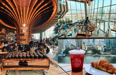 New And Largest Starbucks Store In Thailand Overlooks The Chao Phraya River