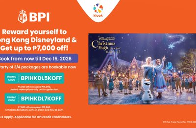 Reward Yourself with Hong Kong Disneyland Tickets & Save up to P7,000 with These Packages and Your BPI Credit Card