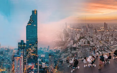Thailand's tallest observatory — Ride a multimedia elevator to the 74th floor of King Power Mahanakhon for sweeping 360-degree views of Bangkok.