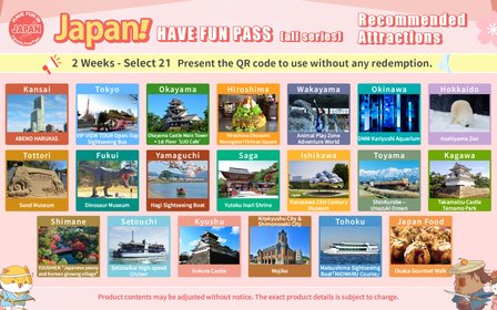 Covers 21 attractions nationwide within 14 days