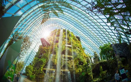 One of the world's tallest indoor waterfalls