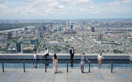 Walk the world's largest glass tray — Step onto the 78th-floor rooftop Glass Tray and look straight down at the city far below.