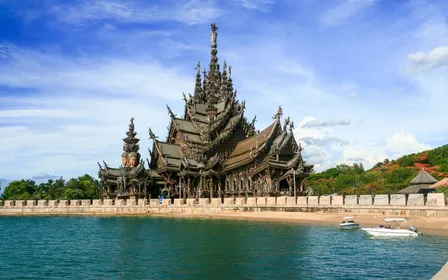 Seaside setting on the Gulf — Wander the grounds beside the Gulf of Thailand and watch artisans continue the never-ending restoration work.