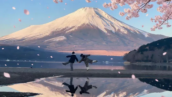 6 beautiful photos of Mount Fuji, a one-day tour to the Yamanakako Plain, swan watching, Hikawa Watch Store, Lawson Convenience Store, Kawaguchiko Oshino Hakkai, Arakurayama Sengen Park [Depart from Tokyo]