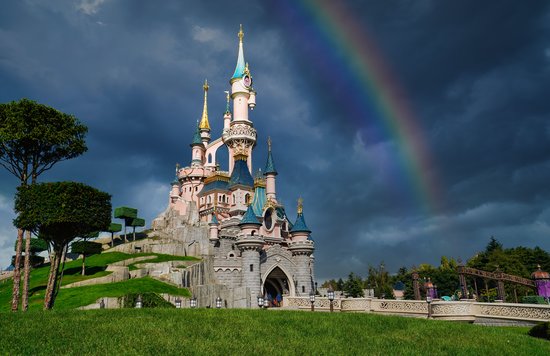 Disneyland Paris Castle with Rainbow