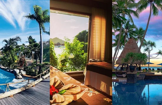 The Romance of the Fijian Views. Image credits - @outriggerfiji, @likulikulagoonresort, @jaspreettravels on Instagram