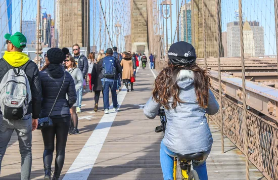 Visitors biking