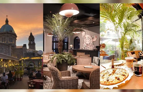 collage of cafe photos