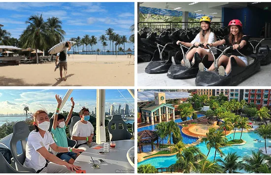 family enjoying sentosa