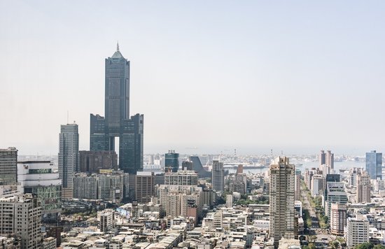 台湾 高雄 市街地の上空写真