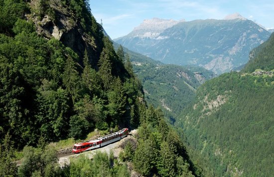 Mont-Blanc Express scenic train in Switzerland