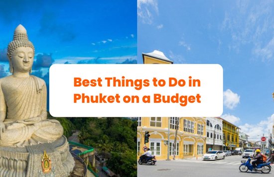 2 image ollage with the title, "best things to do in phuket on a budget"