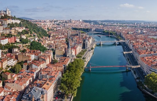 Lyon リヨン aerial cityscape 航空写真 夏