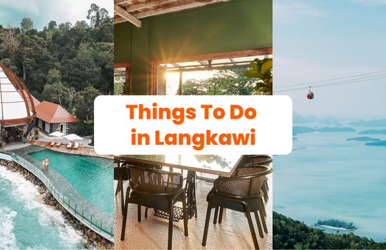 collage of three photos showing places in langkawi malaysia