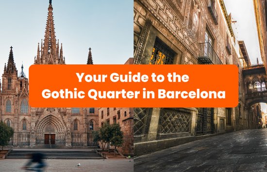 collage of gothic quarter in barcelona