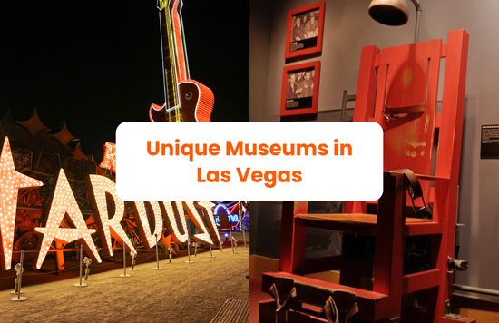Neon signs and electric chair from unique museums in Las Vegas