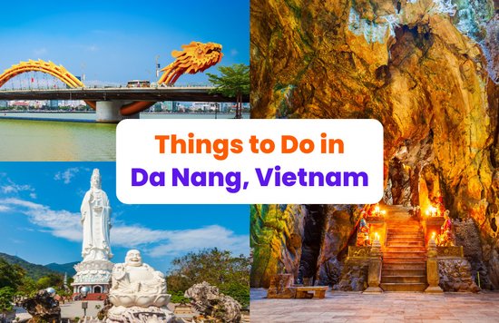 Collage of Da Nang tourist spots with title "Things to Do in Da Nang, Vietnam" 