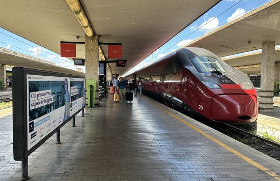 Santa Maria Novella Station in Florence train platforms and trains