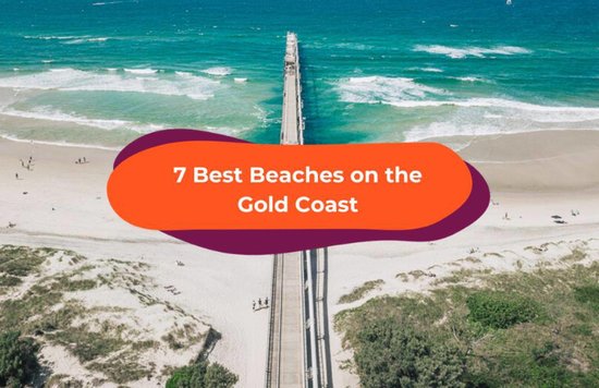 A photo of The Spit, foregrounded by text saying, “7 Best Beaches on the Gold Coast”