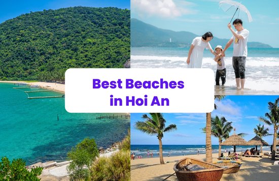 Collage of beaches in Hoi An, Vietnam