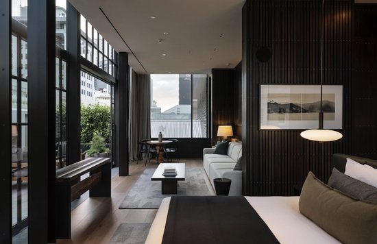 The Hotel Britomart interior with modern, minimalist design