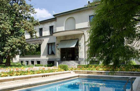 Garden front of the Villa Necchi Campiglio, a beautiful Art Deco villa in Milan