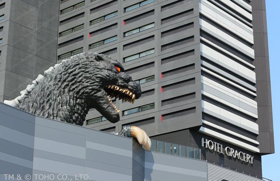 Godzilla statue at Hotel Gracery Shinjuku