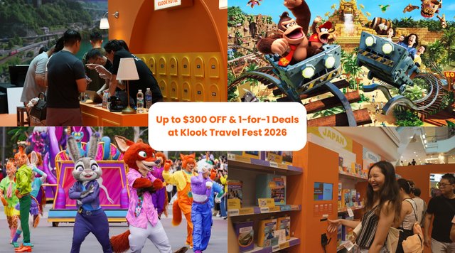 Klook Travel Fest 2026: Up to $300 OFF sitewide, 1-for-1 flash deals for Shanghai Disneyland & more!