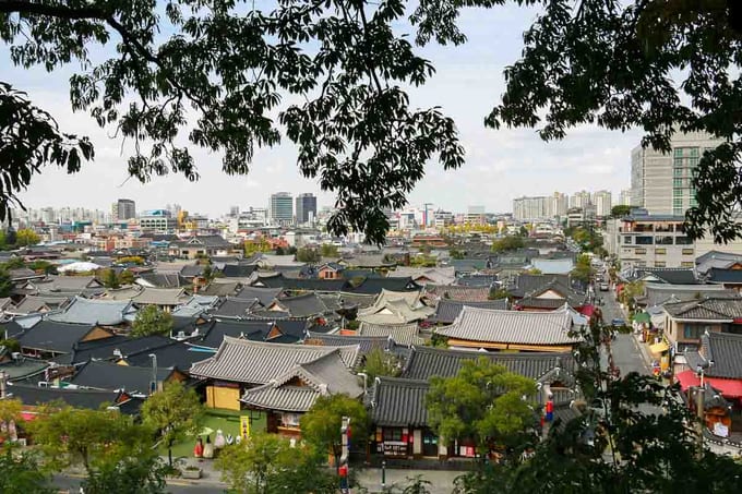 thành phố jeonju nhìn từ trên cao