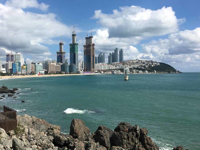 bãi biển haeundae ở busan