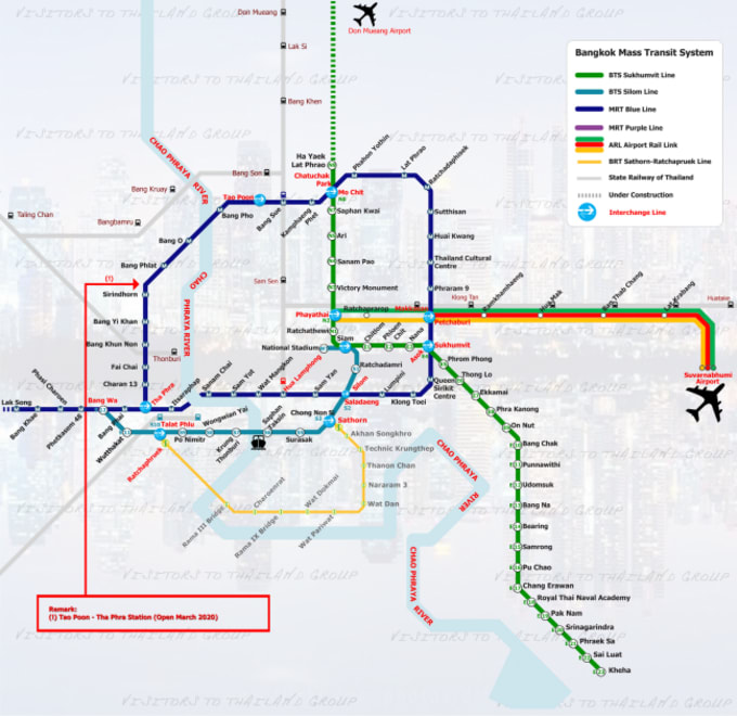 Cách xem bản đồ các tuyến tàu điện ở Bangkok
