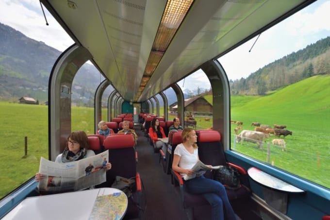 travel by train or car in switzerland