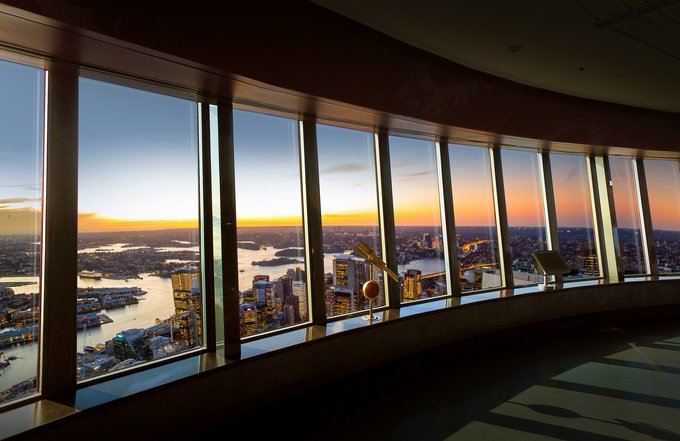 Sunset views from the Sydney Tower Eye