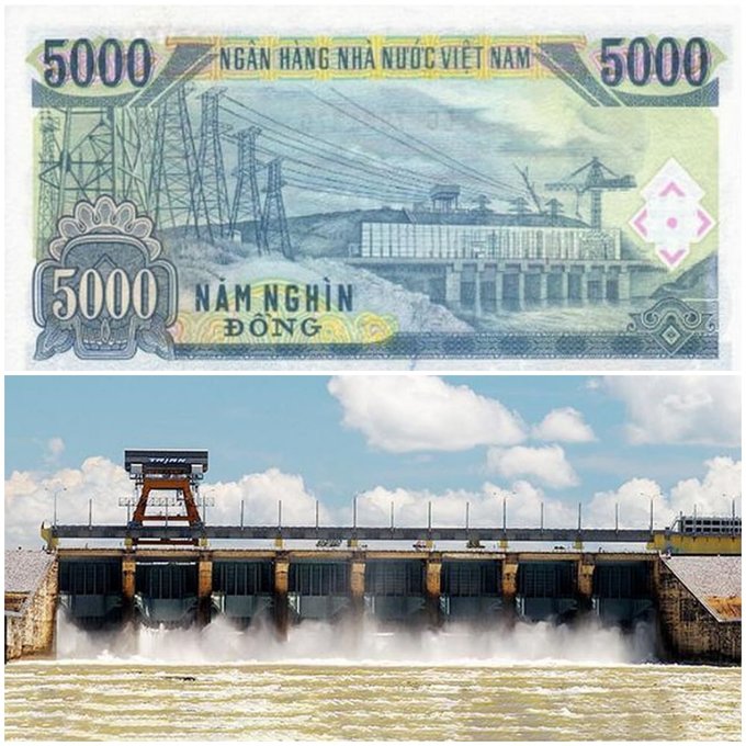 Tờ 5.000 Đồng: Nhà Máy Thuỷ Điện Trị An