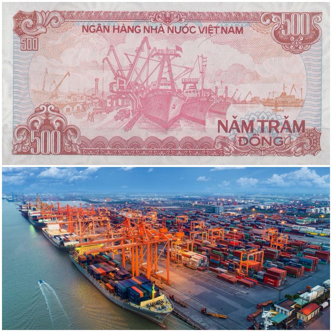 Tờ 500 Đồng: Cảng Hải Phòng