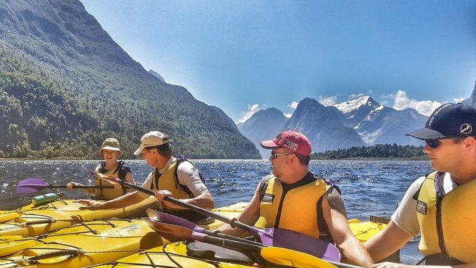 Complete the Milford Sound kayak experience with a kayak ride! Image credits: @cruisemilford
