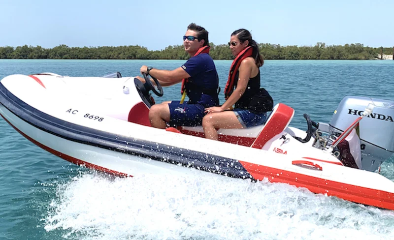 Yas Island Rhino Ride self-drive speedboat experience in Abu Dhabi