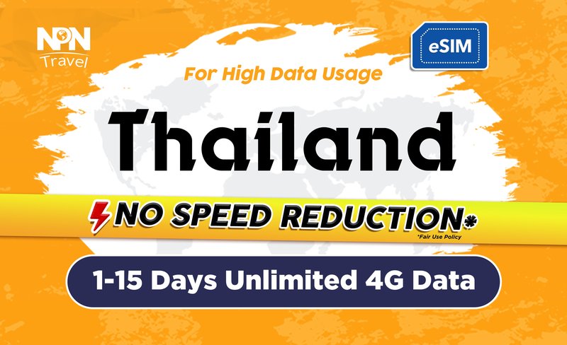 eSIM Thailand 1-15Days Daily 500MB/1GB/2GB Unlimited 4G Data