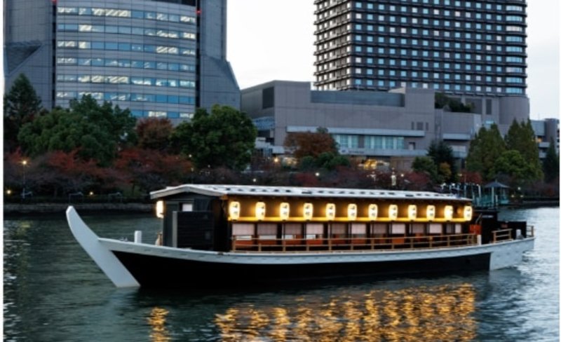 Japanese Yakatabune Dinner Cruise on the Okawa River in Osaka