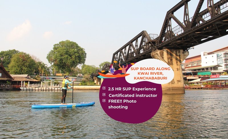SUP Experience in Kwai River Kanchanaburi by Paddle More Thailand