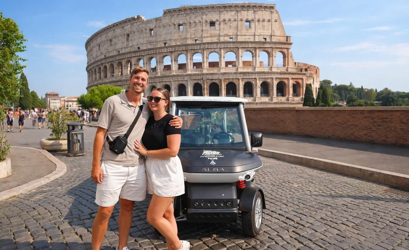 Rome: Private Golf Cart Tour with Artisanal Gelato Tasting