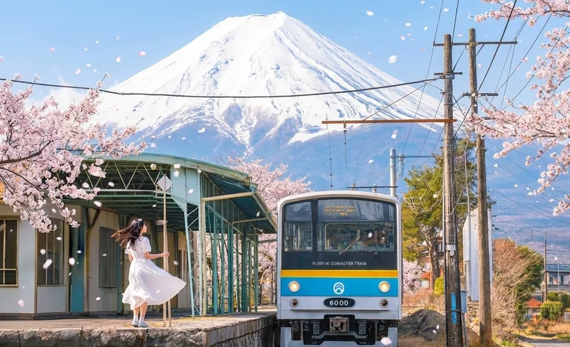 Panoramic Mt. Fuji Featured Experience Day Tour [Free Little Train Ticket] Little Train Experience + Kawaguchiko Ropeway/Cruise + Ladder Town + Nikawa Clock Shop + Internet Famous Convenience Store + Yamanakako Swan Feeding (Departing from Tokyo)