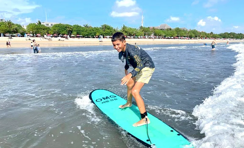 Surfing Lesson at Kuta Beach Bali by OMG SURF SCHOOL BALI