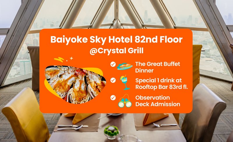Baiyoke Sky Hotel 82nd Floor with Crystal Grill Buffet