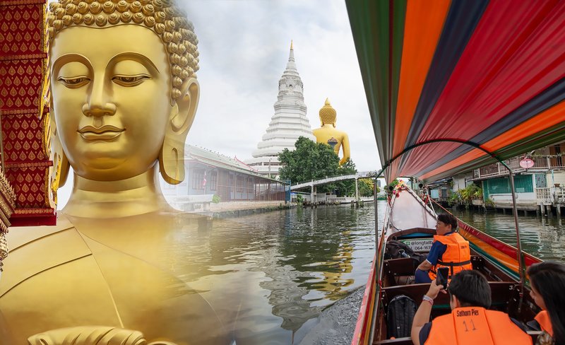 Big Buddha (Wat Paknam) and Canal Longtail Boat Sightseeing Tour in Bangkok by TTD