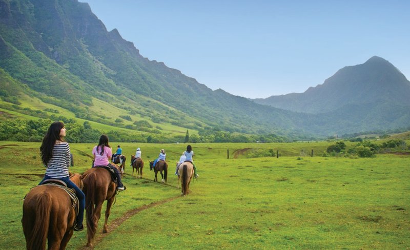 Kualoa Jurassic Valley Horseback Walking Tour in Hawaii